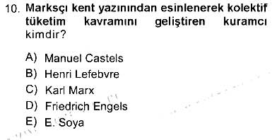 Toplumsal Cinsiyet Sosyolojisi 2012-2013 Tek Ders Sınavı - 10. soru