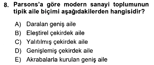 Toplumsal Cinsiyet Sosyolojisi 2022-2023 Yaz Okulu Sınavı - 8. soru