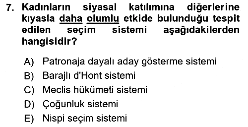 Toplumsal Cinsiyet Sosyolojisi 2023-2024 Yaz Okulu Sınavı - 7. soru