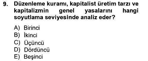 Toplumsal Değişme Kuramları 2012-2013 Dönem Sonu Sınavı - 9. soru