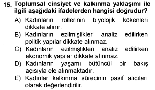 Toplumsal Değişme Kuramları 2012-2013 Dönem Sonu Sınavı - 15. soru