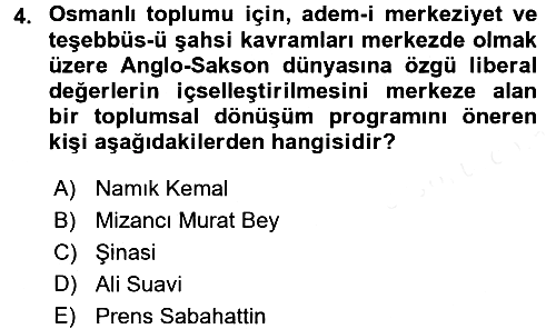 Toplumsal Değişme Kuramları 2017-2018 Dönem Sonu Sınavı - 4. soru