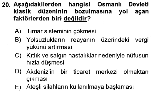 Toplumsal Değişme Kuramları 2018-2019 Dönem Sonu Sınavı - 20. soru