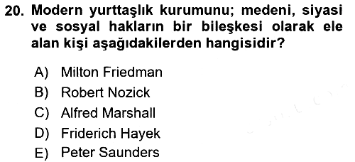 Toplumsal Tabakalaşma ve Eşitsizlik 2018-2019 Ara Sınav - 20. soru