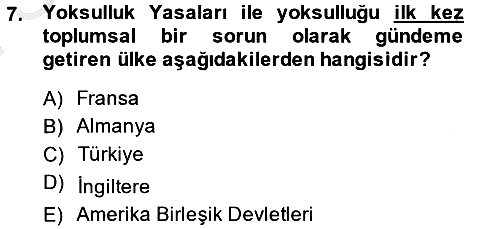 Toplumsal Tabakalaşma ve Eşitsizlik 2013-2014 Dönem Sonu Sınavı - 7. soru