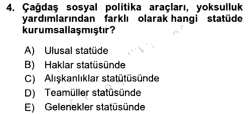 Toplumsal Tabakalaşma ve Eşitsizlik 2023-2024 Dönem Sonu Sınavı - 4. soru