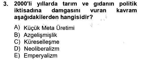 Toplumsal Tabakalaşma ve Eşitsizlik 2014-2015 Tek Ders Sınavı - 3. soru