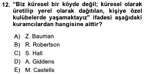 Tüketim Sosyolojisi 2023-2024 Ara Sınav - 12. soru
