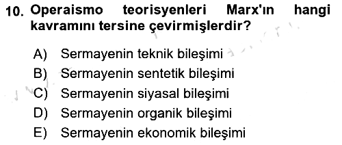 Tüketim Sosyolojisi 2025-2026 Ara Sınav - 10. soru