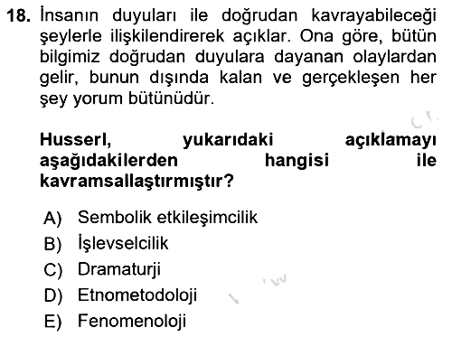 Tüketim Sosyolojisi 2024-2025 Dönem Sonu Sınavı - 18. soru