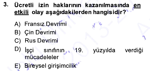 Turizm Sosyolojisi 2013-2014 Ara Sınav - 3. soru