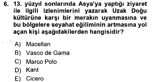 Turizm Sosyolojisi 2017-2018 Ara Sınav - 6. soru
