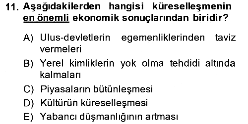 Turizm Sosyolojisi 2014-2015 Dönem Sonu Sınavı - 11. soru