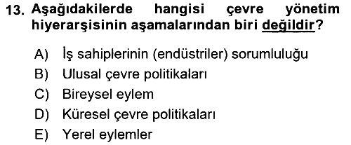 Turizm Sosyolojisi 2015-2016 Dönem Sonu Sınavı - 13. soru