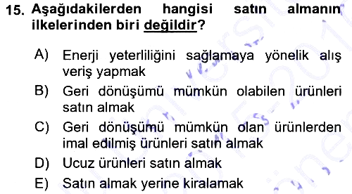 Turizm Sosyolojisi 2015-2016 Dönem Sonu Sınavı - 15. soru