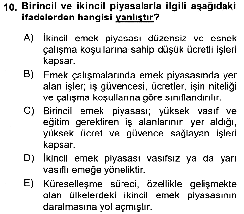 Turizm Sosyolojisi 2016-2017 Dönem Sonu Sınavı - 10. soru