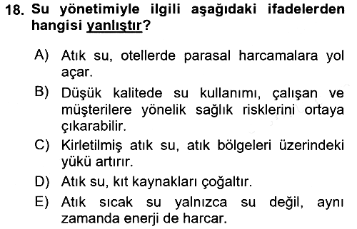 Turizm Sosyolojisi 2016-2017 Dönem Sonu Sınavı - 18. soru