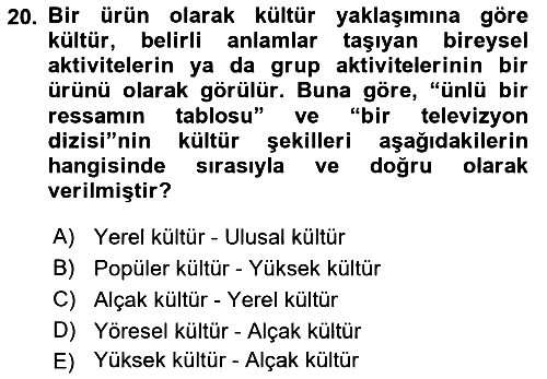 Turizm Sosyolojisi 2023-2024 Dönem Sonu Sınavı - 20. soru