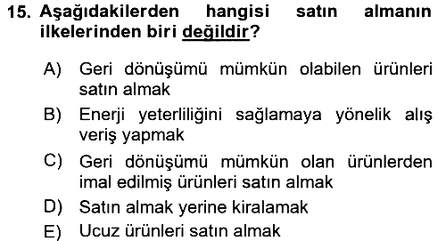 Turizm Sosyolojisi 2015-2016 Tek Ders Sınavı - 15. soru