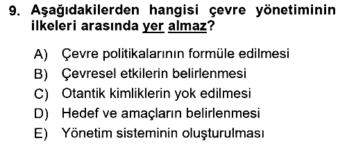 Turizm Sosyolojisi 2018-2019 Yaz Okulu Sınavı - 9. soru