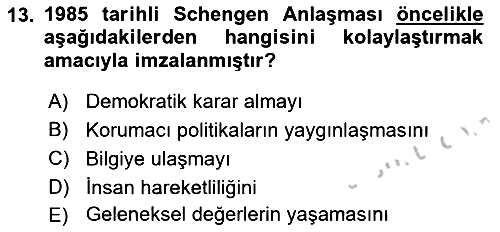 Turizm Sosyolojisi 2018-2019 Yaz Okulu Sınavı - 13. soru