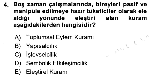 Turizm Sosyolojisi 2021-2022 Yaz Okulu Sınavı - 4. soru