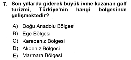 Turizm Sosyolojisi 2024-2025 Yaz Okulu Sınavı - 7. soru