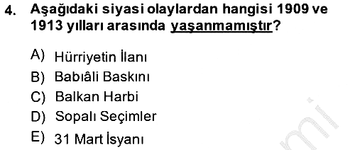 Türk Siyasal Hayatı 2014-2015 Ara Sınav - 4. soru