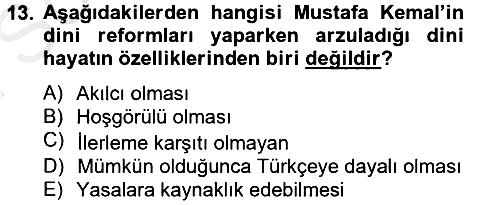 Türk Siyasal Hayatı 2012-2013 Dönem Sonu Sınavı - 13. soru