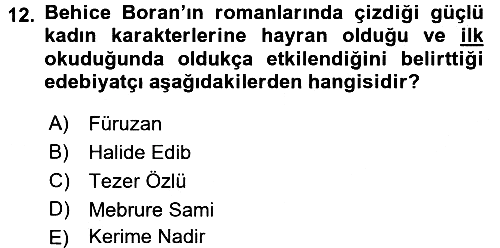 Türk Sosyologları 2016-2017 3 Ders Sınavı - 12. soru