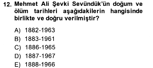 Türk Sosyologları 2013-2014 Ara Sınav - 12. soru