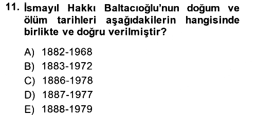 Türk Sosyologları 2014-2015 Ara Sınav - 11. soru