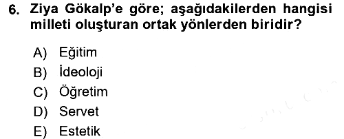 Türk Sosyologları 2015-2016 Ara Sınav - 6. soru