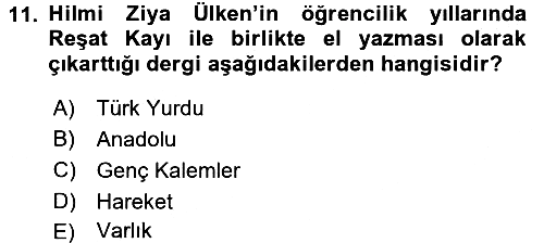 Türk Sosyologları 2015-2016 Ara Sınav - 11. soru