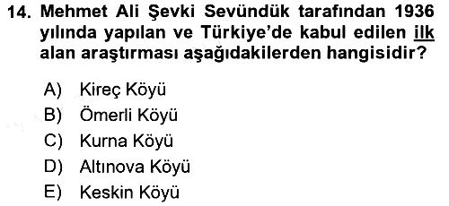 Türk Sosyologları 2015-2016 Ara Sınav - 14. soru