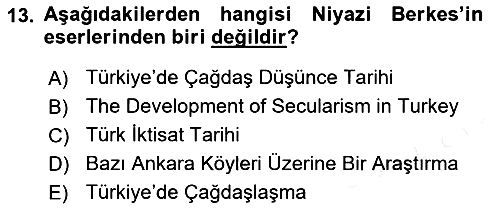 Türk Sosyologları 2017-2018 Ara Sınav - 13. soru