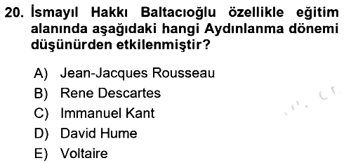 Türk Sosyologları 2025-2026 Ara Sınav - 20. soru