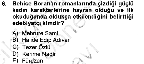 Türk Sosyologları 2012-2013 Dönem Sonu Sınavı - 6. soru