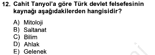 Türk Sosyologları 2012-2013 Dönem Sonu Sınavı - 12. soru