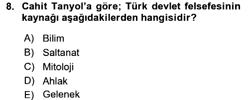 Türk Sosyologları 2015-2016 Dönem Sonu Sınavı - 8. soru