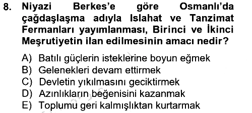 Türk Sosyologları 2014-2015 Tek Ders Sınavı - 8. soru