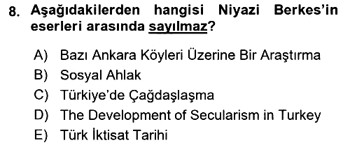 Türk Sosyologları 2018-2019 Yaz Okulu Sınavı - 8. soru