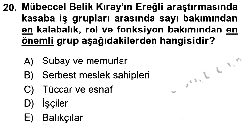 Türk Sosyologları 2018-2019 Yaz Okulu Sınavı - 20. soru