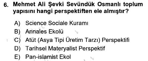 Türk Sosyologları 2023-2024 Yaz Okulu Sınavı - 6. soru