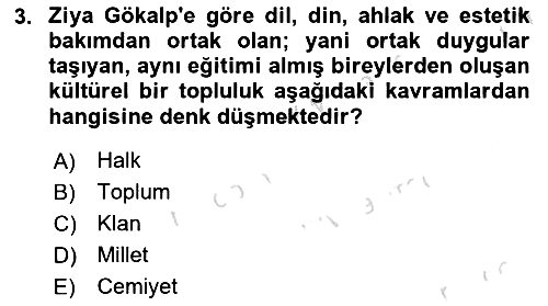 Türk Sosyologları 2024-2025 Yaz Okulu Sınavı - 3. soru