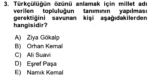 Türkiye´de Sosyoloji 2017-2018 3 Ders Sınavı - 3. soru