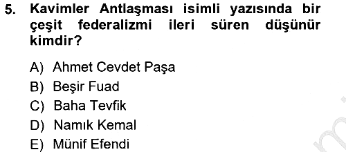 Türkiye´de Sosyoloji 2012-2013 Ara Sınav - 5. soru