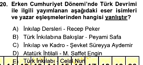 Türkiye´de Sosyoloji 2015-2016 Ara Sınav - 20. soru