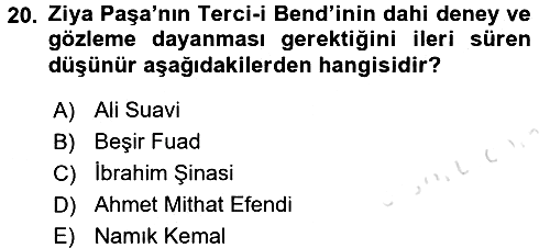 Türkiye´de Sosyoloji 2016-2017 Ara Sınav - 20. soru