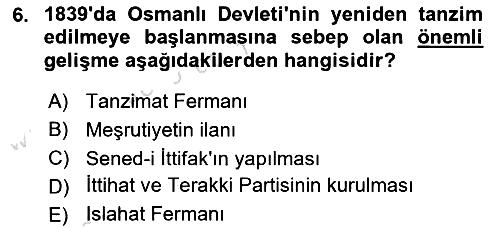 Türkiye´de Sosyoloji 2017-2018 Ara Sınav - 6. soru